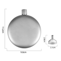 CIEUIS Gourde Ronde en Titane 180ml/6OZ avec Logo Personnalisé, Flacon Portable d'Extérieur pour Whisky avec Entonnoir