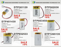Batterie Li-polymère OEM 1800 mAh 2000 mAh 2200 mAh 3,7 V 505068 505270 505258 avec PCM+NTC et connecteur en option pour matériel intelligent
