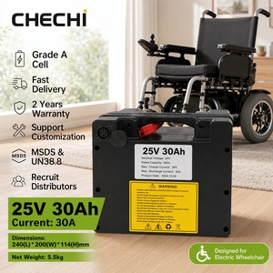 Paket Baterai Lithium Ion Daya Andal 24V 25.6V 12Ah 15Ah 20Ah 30Ah 40Ah untuk Kursi Mobilitas, Mudah Dibawa, Baterai LiFePo4 - Product Image 1