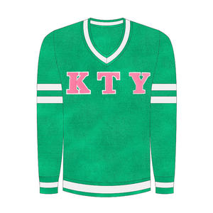 Vente en gros d'images personnalisées élégantes collégiales doux à manches longues en tricot torsadé confortable <span class=keywords><strong>pull</strong></span> à col en V haut Costume de soeurs - Product Image 5