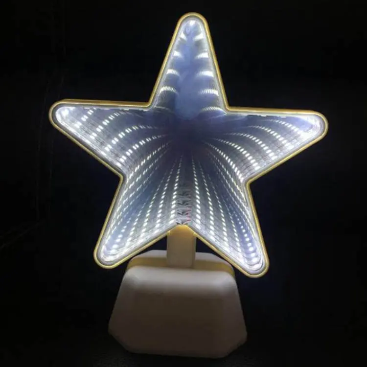 Lampe LED décorative d'intérieur, en forme d'étoile blanche, Tunnel à l'infini, effet miroir, luminaire décoratif