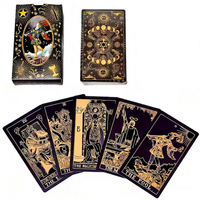 Laser Fortune – Jeu de cartes de tarot personnalisable en forme rectangulaire pour débutants, avec feuille d'or, pour usage familial, intermédiaires et experts