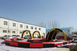 Amusement park inflatable track race  go kart track inflatable for sale