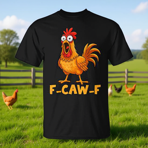 Camiseta con meme de gallo y humor de pollo F-Caw-F, unisex, talla para adultos - Product Image 3