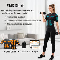 Chemise d'entraînement EMS sans fil intelligente avec 18 électrodes sèches et contrôle par application Bluetooth