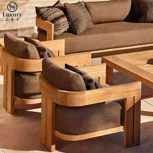 आधुनिक लक्जरी आउटडोर फर्नीचर टेक लकड़ी के सोफे होटल विला के लिए आउटडोर सोफा सेट - Product Image 2