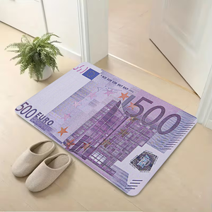 Tapis de porte moderne à poils bouclés imprimé animal, en caoutchouc, résistant à la corrosion, antidérapant, fin, fabriqué à la machine, rectangulaire, pour usage domestique, lavable en machine - Product Image 1