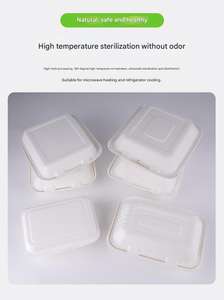 Cajas de Comida Biodegradables de Pulpa de Caña de Azúcar, Ecológicas, Personalizadas al por Mayor, de 500ml y 1000ml, para Llevar - Product Image 6