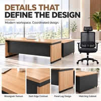 Bureau de direction moderne en gros, bureau de PDG, table de patron, bureau de gestionnaire, bureau informatique, mobilier de bureau pour la maison et le bureau