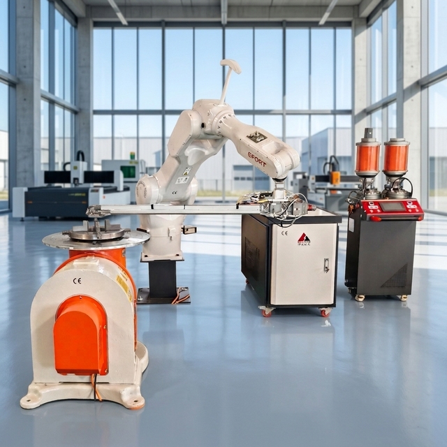 6Axis Robotic Laser Cladding Machine Additive Manufacturing System for Metallurgical Roller Large Workpiece Surface Modification