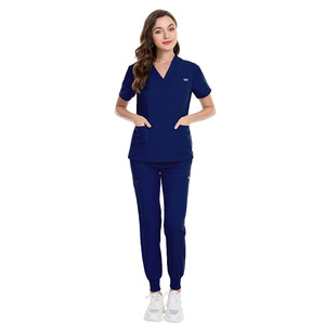 2024 nuevos uniformes médicos de enfermería Unisex logotipo personalizado uniformes médicos de moda Spandex Jogger traje de Hospital conjuntos de 2 piezas - Product Image 2