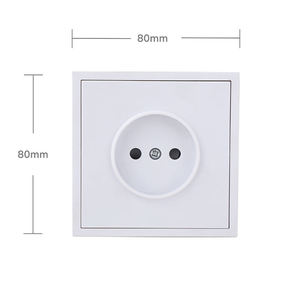 Presa a Muro Singola <span class=keywords><strong>EU</strong></span> 2 Pin 80*80mm 16A 250V Certificata CE, Presa di Corrente a Incasso Senza Messa a Terra con Pannello in Plastica Bianca per Casa - Product Image 2
