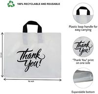CTCX T-shirt personnalisé merci blanc/rose/violet Panton plastique Shopping emballage de vêtement en plastique sac à provisions à poignée découpée