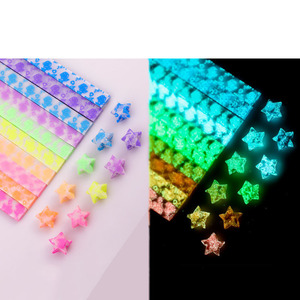 Bandes de papier origami lumineuses pour étoiles, bandes de papier étoiles colorées, bandes de papier origami étoiles scintillantes, papier pliable coloré pour décoration - Product Image 5