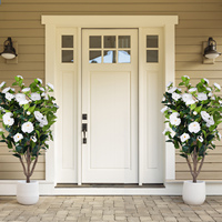 Vente en gros faux arbre à fleurs bonsaï plantes vertes fleurs de camélia décoration d'arbre plantes en plastique pots arbre pour jardin décoration maison bureau
