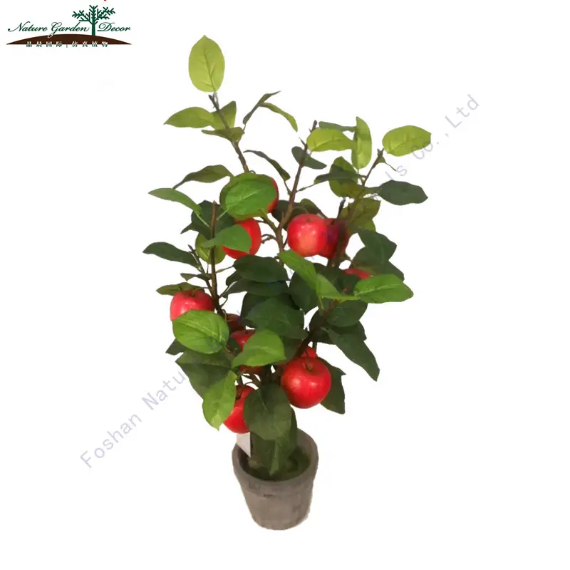 Mini Fabric Faux Fruit Tree for Sale Potted Artificial Apple Plant