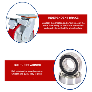 <span class=keywords><strong>PU</strong></span>-Lenkrad Industrie wagen Hochleistungs-Kugellager aus Gusseisen 270-480kg Beladung Lenkrad - Product Image 5