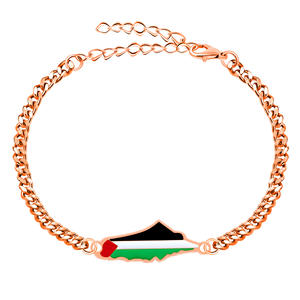 パレスチナの旗ペンダントチェーン付きローズゴールドパレスチナブレスレットプロモーション & ビジネスギフト用 - Product Image 1