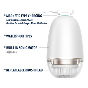 Brosse nettoyante visage en silicone à chargement inductif IPX7, exfoliant rotatif résistant à l'eau pour un nettoyage en profondeur de la peau - Product Image 2
