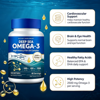 Gélules d'oméga 3 EPA DHA végétaliennes pour hommes et femmes, alternative à l'huile de poisson à base de plantes, complément alimentaire quotidien d'acides gras oméga 3