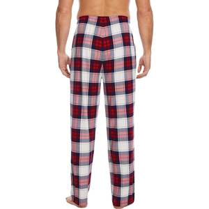 Pantalon de pyjama en bambou à carreaux pour homme, doux et confortable, avec cordon de serrage, idéal pour la maison, en coton - Product Image 3