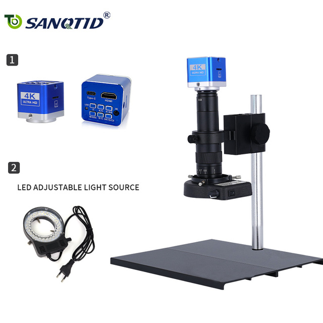 Industrial USB 4K Digital Microscope 100X Magnification Camera for PCB Inspection Soldering Repair Electronics Microscope Lens