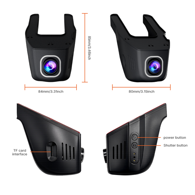 Dual Lens Car Dash Cam Full HD 1080P DVR with 1 Year Warranty for Front and Inside Cabin Recording