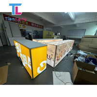 Caja de luz Led de tela retroiluminada muestra mesa de mostrador de Feria Comercial de podio de promoción SEG plegable