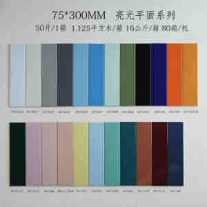 Azulejos de Pared Esmaltados Coloridos de 75x300mm, Acabado Plano, en Forma de Tira Larga, para Cocina y Baño - Product Image 2