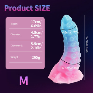 Juguete Anal de Silicona Líquida Pura Hecho a Mano con Forma de Pulpo Dragón Fantástico que Brilla en la Oscuridad, Dildo Expansor Anal de Mano <span class=keywords><strong>Gorda</strong></span> para Adultos - Product Image 3