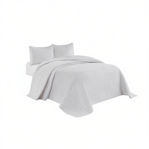 Juego de Cubrecama Reversible Db White King, Edredón Acolchado para Todas las Temporadas, Estilo Clásico, Poliéster - Product Image 1