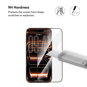 HD 2.5D 9H Tempered Glass <strong>Screen</strong> <strong>Protector</strong> For IPhone 15/16/17 Pro Max, Full Coverage, Case Friendly, Easy Install - Product Image 3