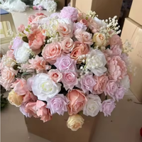 Offre Spéciale – Grandes compositions florales de 50 cm, 60 cm, 70 cm, 80 cm pour centres de table de mariage – Fleurs en soie couleur champagne + boule