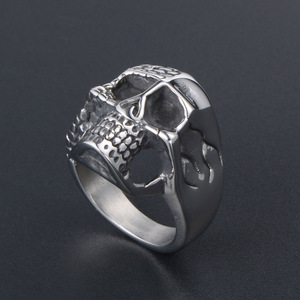 Titanium Steel Skull <b>Ring</b> SA740 Men's Fashion Jewelry Rock Style Alternative Double Sided Cast <b>Ring</b> Gift Accessory - Product Image 2