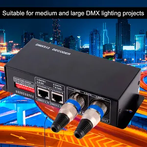 DC 12V 24V 4a 4-канальный dmx 512 192W адресуемый цифровой сигнал dmx светодиодный контроллер dmx512 rgbw декодер