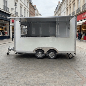 Remolque de Comida Móvil para Negocios, Carrito de Venta Ambulante Multifuncional de 4 Ruedas para Dulces, Papas Fritas, Hot Dogs, Kiosco de Calle, Servicio de Catering Comercial - Product Image 5