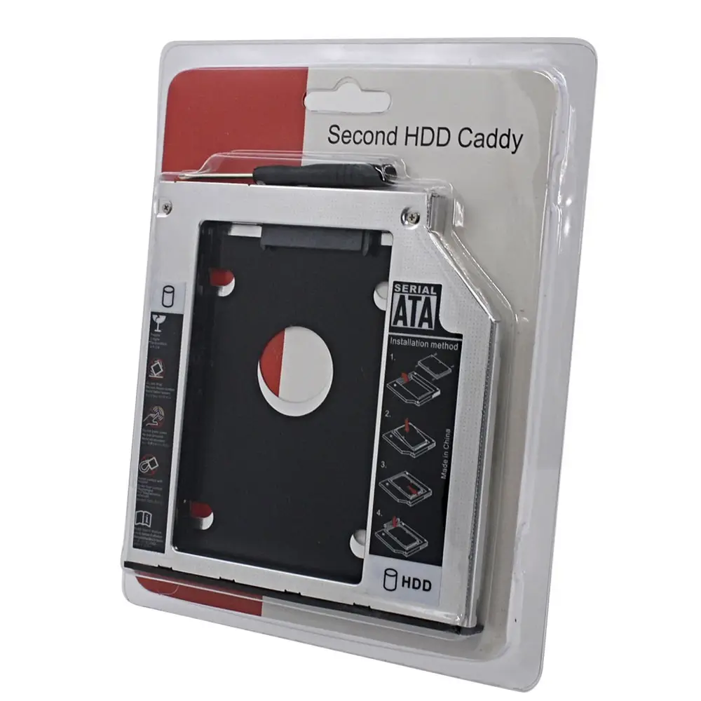 Aluminum 2nd Second Hdd Caddy Optibay SATA 3.0 2.5'' SSD DVD CD-ROM Enclosure Adapter Hard Disk Drive Case Computer accessories