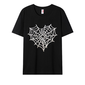 T-shirt décontracté unisexe ample à manches courtes 100 % coton 180 g, imprimé araignée intégral, anti-boulochage - Product Image 2