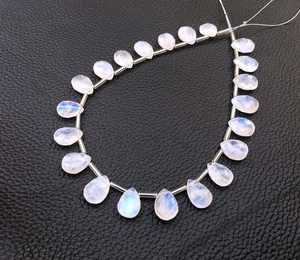 Piedra de Luna de arcoíris Natural, 21 piezas, forma de pera facetada, cuentas de Briolette de Gema azul intermitente, venta al por mayor - Product Image 3