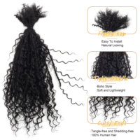 Extensions de cheveux naturels 100% humains, tresses de 16 pouces (0,6 cm), prix d'usine, locs tressés faits à la main, styles bohèmes