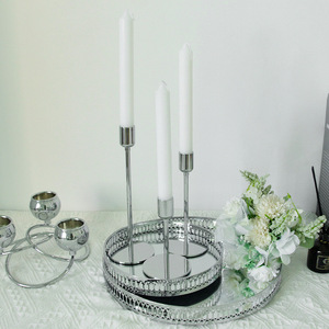 Portacandele in metallo argento decorazione matrimonio tavolo centro tavola decorazione <span class=keywords><strong>colonna</strong></span> portacandele conica - Product Image 2