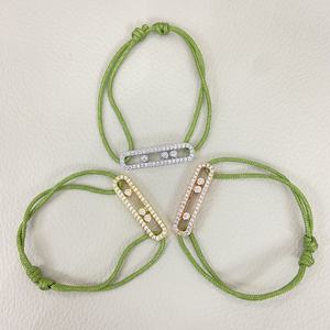 Pulseras Ajustables y Personalizables con Corte Hexagonal Geométrico en Plata de Ley 925 - Baño de Oro Rosa con Incrustaciones de Circonio Minimalistas - Product Image 6