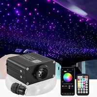 Kit de Luces de Fibra Óptica RGBW para Techo de Auto y Hogar, 16W, con Activación por Sonido y Control Remoto por Aplicación, Luces de Estrellas