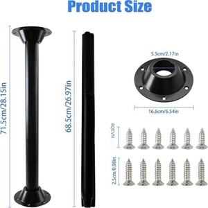 מכונת רגל שולחן rv אלומיניום בסיסים חומרה עבור קרוון מנוע dinette מסטיק דק דק דק - Product Image 3