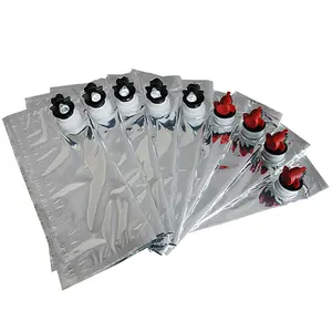 3L Al Gerecycled Bag In Box Wijn Dispenser Sap Concentraat Plastic Tap Bib Tas Voor Verpakking Drankjes 5l Rode Wijn valve