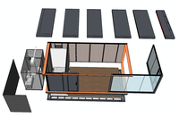 Maison modulaire multifonctionnelle en bois, studio/maison d'hôtes de jardin, unité de vie extérieure moderne et durable, salon