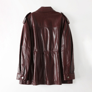 Giacca di vera pelle da <span class=keywords><strong>donna</strong></span> in vera pelle di pecora con olio di nuovo stile - Product Image 2