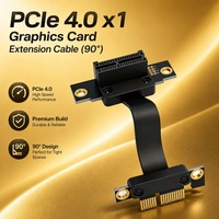 Cable de Extensión PCIe 4.0 X1 de Alta Velocidad 16Gbps, 90 Grados, Ángulo Recto, Blindado, Flexible, Contactos Chapados en Oro, NAS ITX
