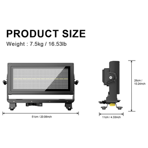 תאורת שטיפה מקצועית לבמה חיצונית, עמידה למים בתקן IP65, LED 350W, 12 פיקסלים, תאורת סטרוב RGB צבעונית מלאה, DMX512, להופעות וקונצרטים - Product Image 3