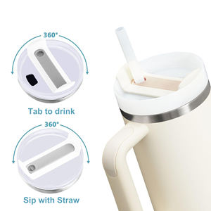 كوب مخصص 40 أونصة للبيع بالجملة غير قابل للصدأ من دون طيار كوب تفريغ 20 أونصة 30 أونصة 40 أونصة كوب مع شعار مقبض - Product Image 4